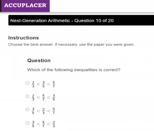 ACCUPLACER Next-Arithmetic