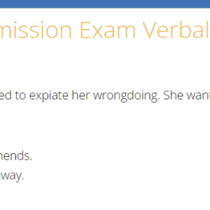 Pre-Admission Exam Verbal